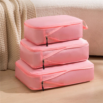 Travel Compression Packing Cubes Set | 3 Sizes | Waterproof & Lightweight