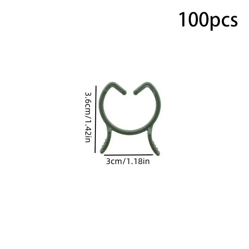 Garden Plant Clips Set with 100/200 Pieces | 3 Sizes | Green Holders