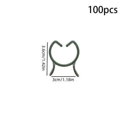 Garden Plant Clips Set with 100/200 Pieces | 3 Sizes | Green Holders