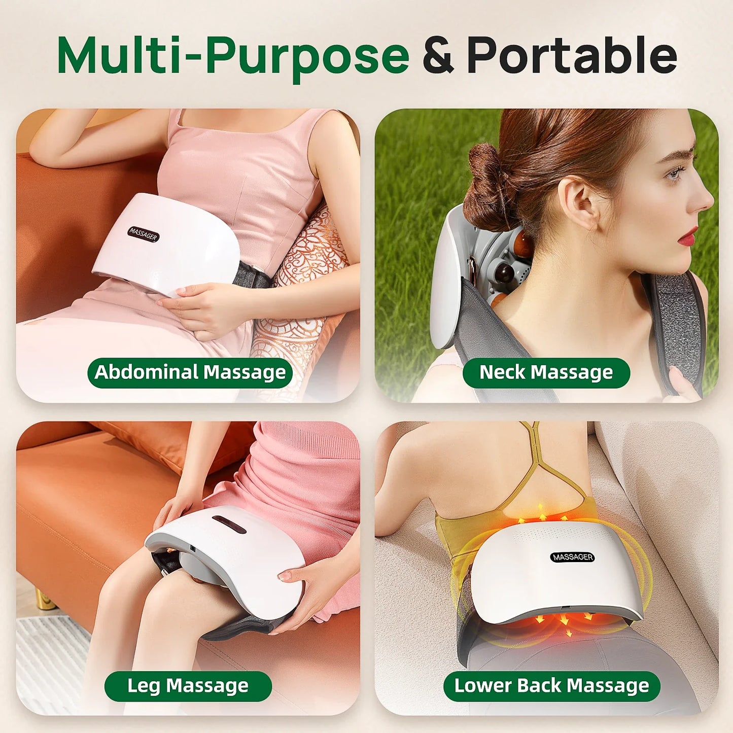 Cordless Heating Pad for Abdomen – Massager for Cramps and Relaxation
