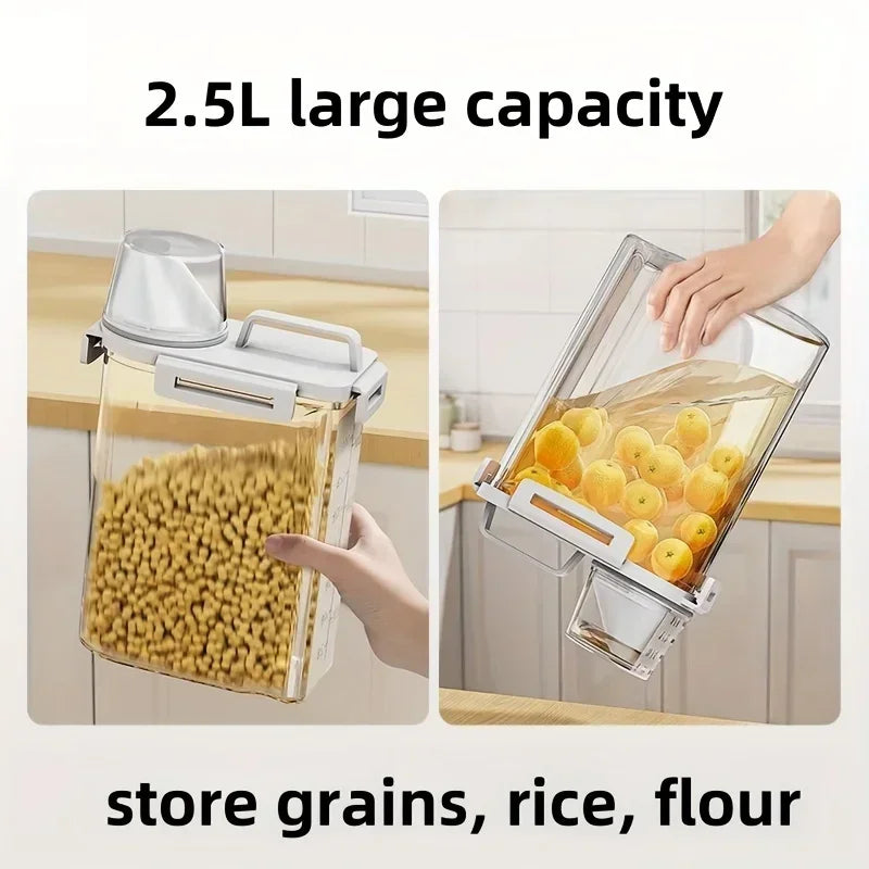 Measuring Cup Dispenser for Rice, Cereal, and Flour – Airtight Storage