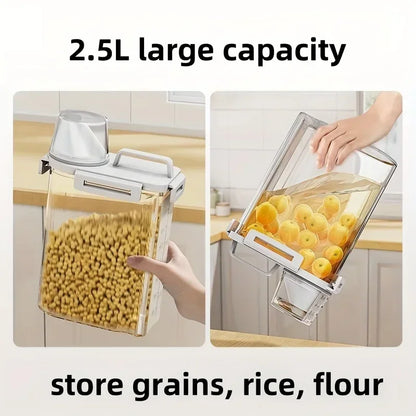 Measuring Cup Dispenser for Rice, Cereal, and Flour – Airtight Storage
