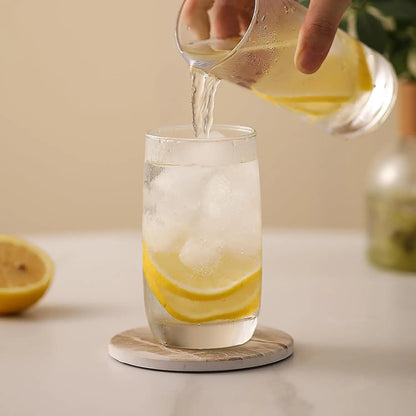 Ceramic Coaster Set with Marble Design – 6 Pieces, Heat-Resistant Holder