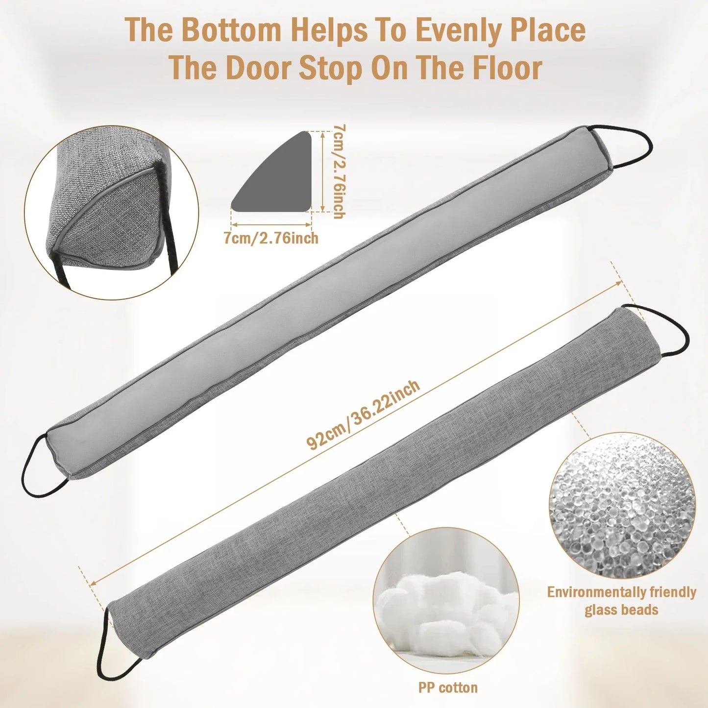 Door Seal Stopper | Triangular Shape | Under-Door Blocker for Air, Dust & Noise | 92 cm