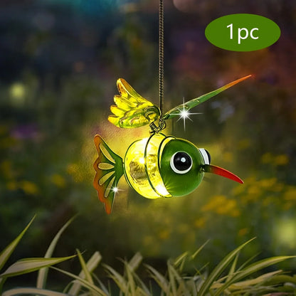 Solar-Powered Hanging Lights for Garden | Vibrant LED Outdoor Decor | Butterfly, Bird & Flamingo Designs