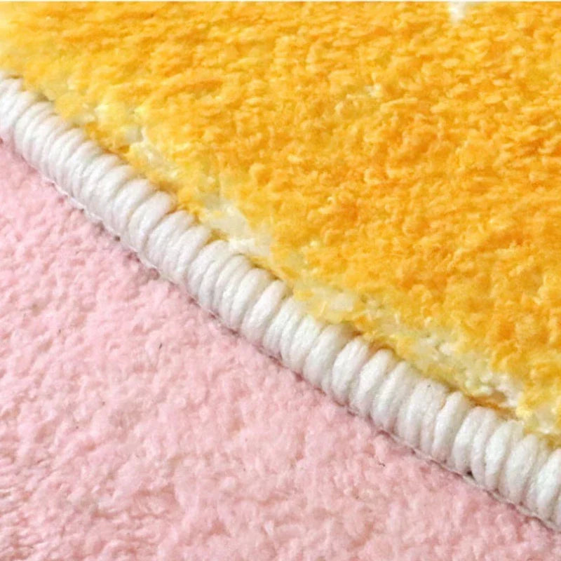 Yellow Banana-Shaped Area Rug