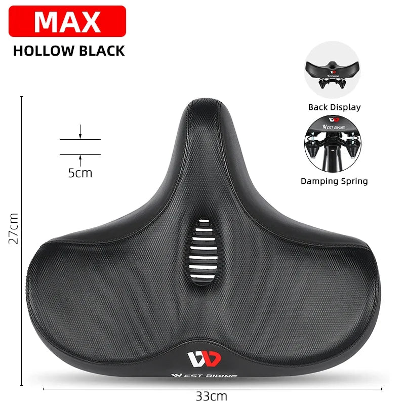 Ergonomic Wide Bicycle Seat – Shock-Absorbing Comfort for Urban and Trail Riding