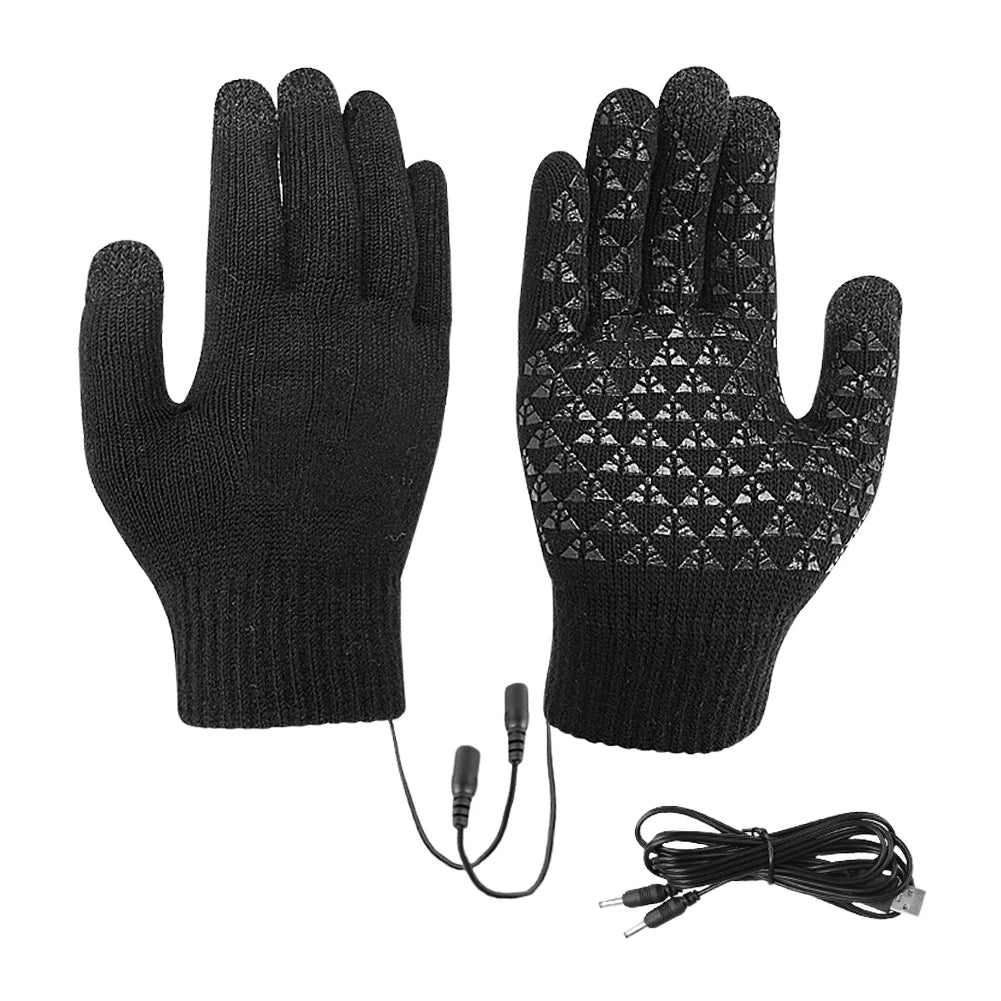 Heated Gloves with USB Rechargeable Feature | Touchscreen Compatible & Non-Slip | Thermal Winter Gloves for Cycling & Outdoor Use