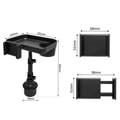Car Tray with Phone and Cup Holders - 360° Rotating Design