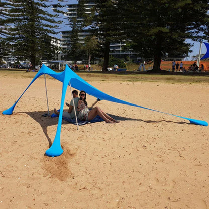 Beach Canopy with UPF50+ Protection | Water-Resistant & Wind-Stable | Fits 3-4 People | 200x200x170 cm