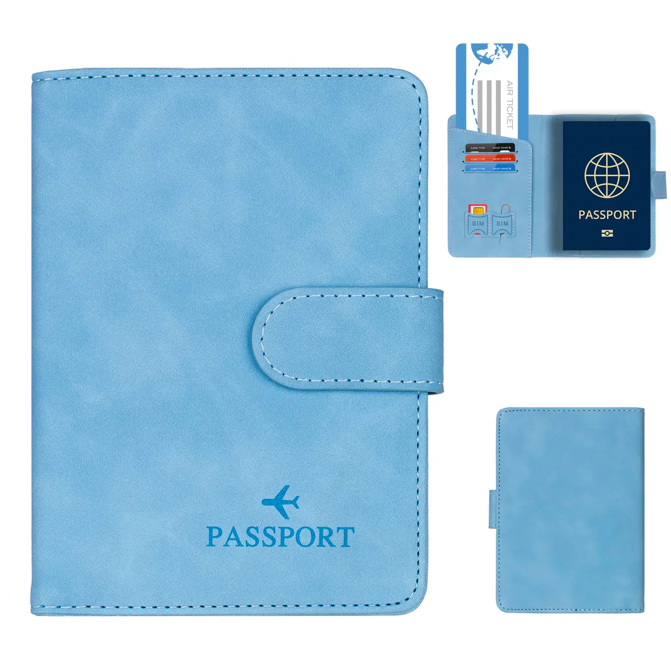Compact Passport Holder with RFID Protection | Elegant Leather Look for Men & Women