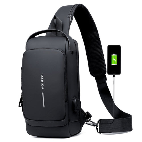 Secure and Stylish Crossbody Bag with Charging Feature