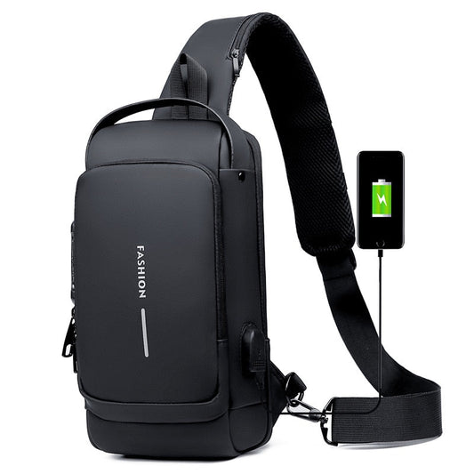 Secure and Stylish Crossbody Bag with Charging Feature