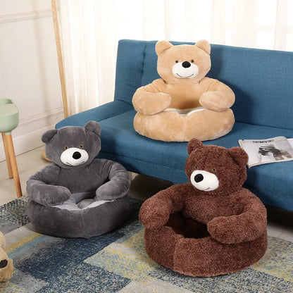 Plush Bear-Shaped Winter Dog Bed – Last Day Discount