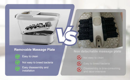 Foldable Foot Spa Massager with Heat, Bubbles, 4 Rollers & Timer