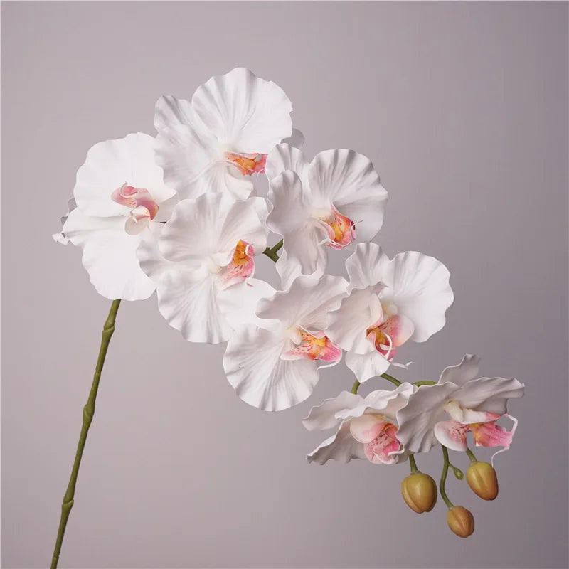 Lifelike 9-Stem Silk Orchid Arrangement for Timeless Elegance