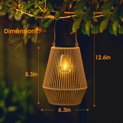 Portable Waterproof Hanging Light – Solar Rattan Lantern