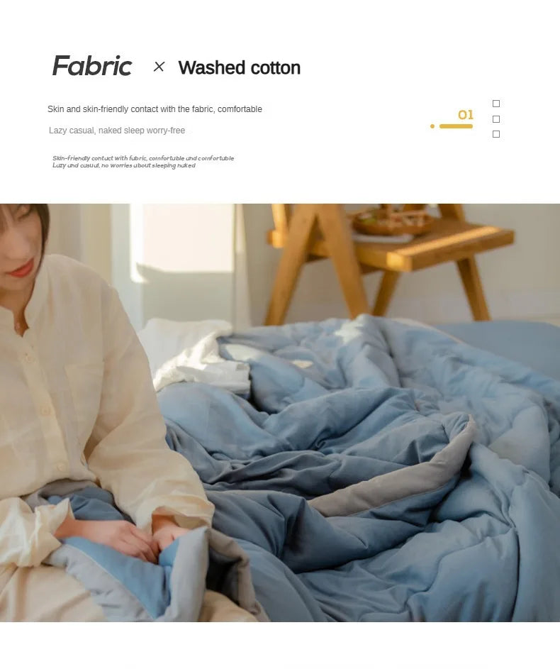 Lightweight Summer Quilt in Cotton-Polyester Blend – Washable, Skin-Friendly Solid Colour
