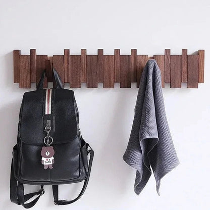 Wall-Mounted Hook Rack with Adjustable Design