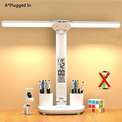 LED Desk Lamp with Fan – 3-in-1 Design, Touch Control & USB Battery