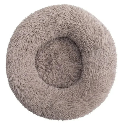 Plush Round Pet Bed – Washable, Non-Slip Design for Comfort