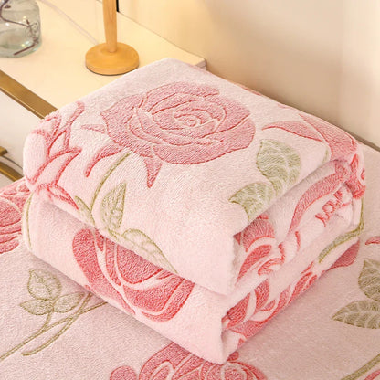 Cozy Floral Blanket | Soft Home Throw for Bed, Sofa & Travel | Skin-Friendly & Vibrant Colors