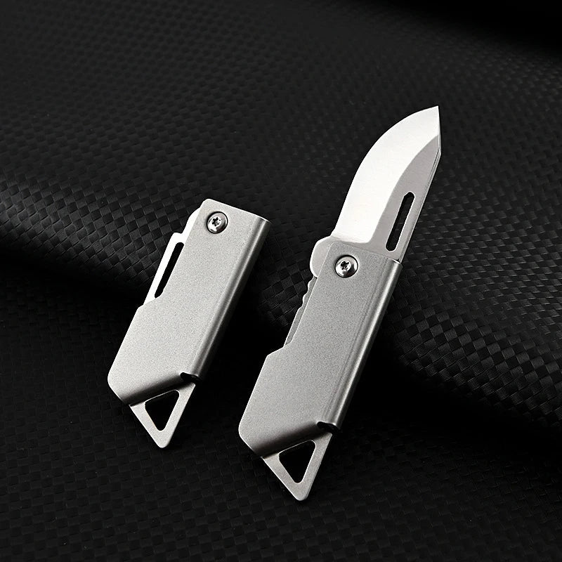 Compact Stainless Steel Folding Knife – Portable EDC for Camping and Survival