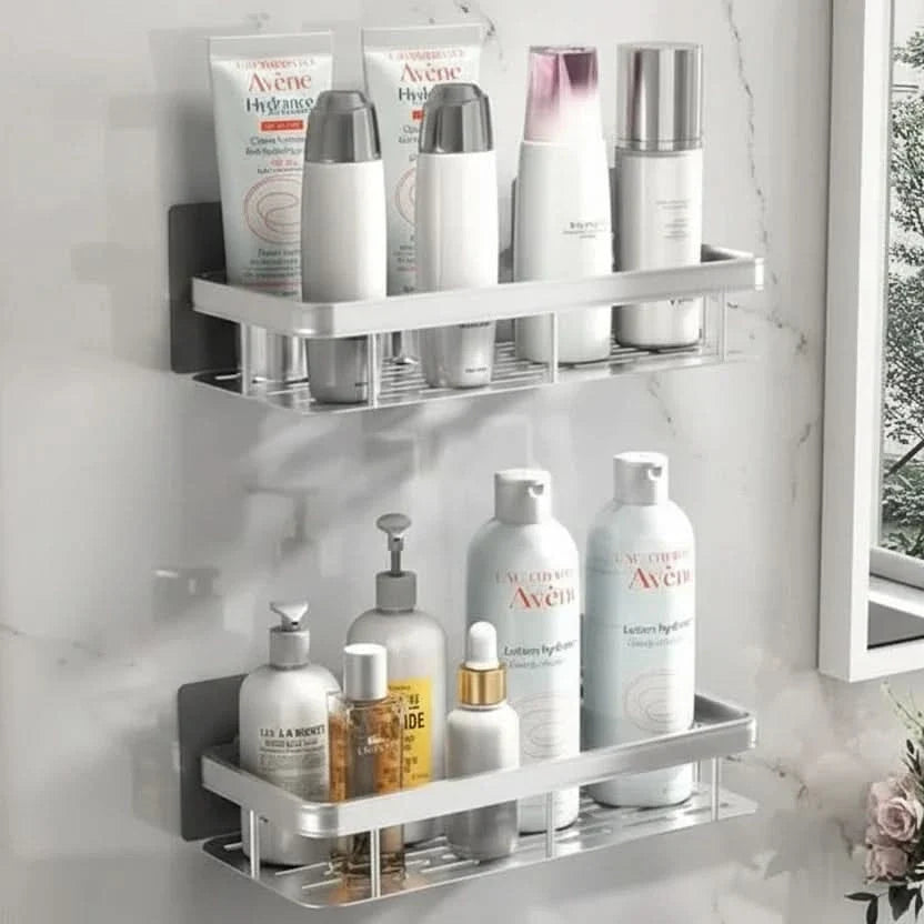 Drill-Free Bathroom Shelf for Stylish and Organized Spaces