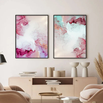 Elegant Blush Marble Canvas Art for Chic Home Spaces