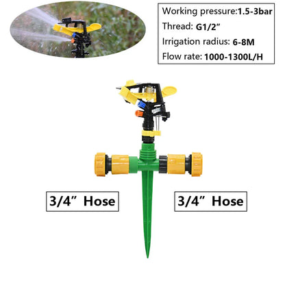 360° Garden Sprinkler with 1/2" Outer Thread | Coverage Area 5–12 m
