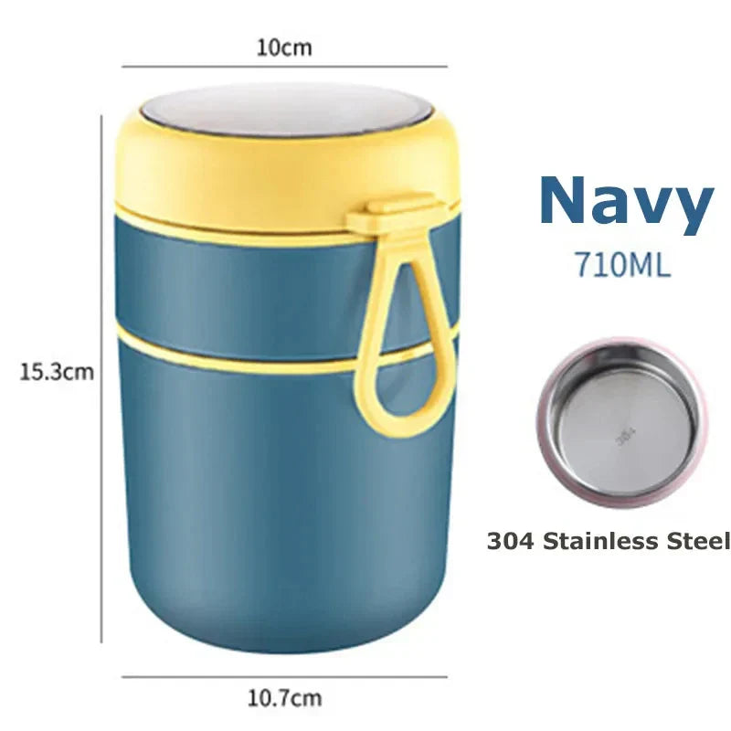 Stainless Steel Thermal Container | 530 ml / 710 ml | Insulated Lunch and Soup Cup | Durable & Leak-Proof