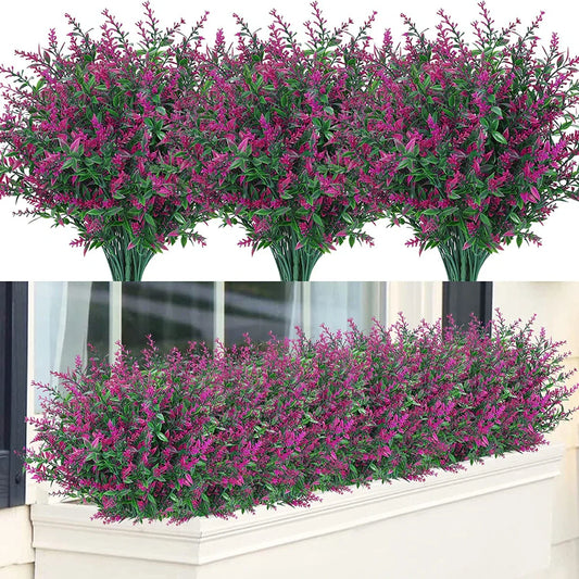 Artificial Lavender Plant Set | 12 Lavender Stems | Low Maintenance & Realistic Look | Ideal for Decor & Events