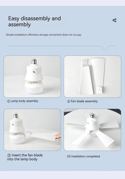 30W Remote-Controlled Ceiling Fan Light - LED Dimming, Quiet Design for Bedroom & Living Room