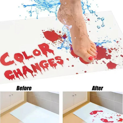 Spooky Color-Revealing Bath Mat – Non-Slip Halloween Rug for Pranks