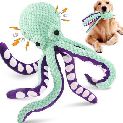 Soft Octopus Chew Toy for Dogs with Squeaker – Dental Care & Fun for All Breeds