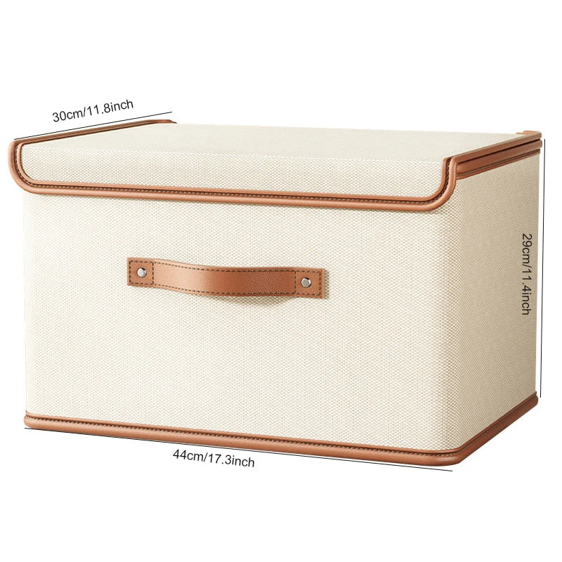 Foldable Storage Box with Lid | Rectangular Organizer | Oxford Fabric