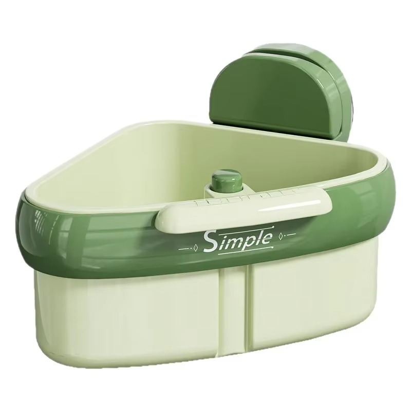 Corner Drain Basket for Kitchen Sink | Quick Release & Suction Cup
