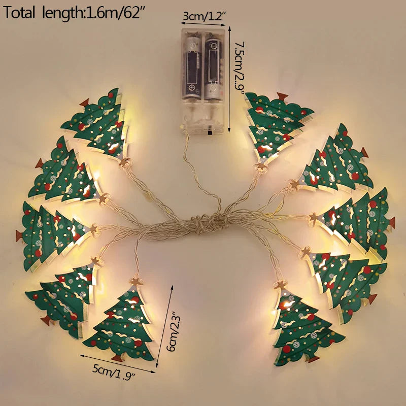 FrostGlow LED Christmas Lights | Acrylic Snowman & Tree | 10-Piece String Lights | Holiday Decor for Christmas & New Year 2025