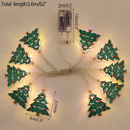 FrostGlow LED Christmas Lights | Acrylic Snowman & Tree | 10-Piece String Lights | Holiday Decor for Christmas & New Year 2025