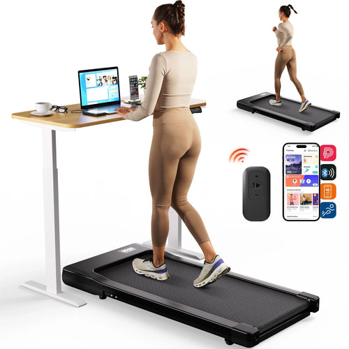 Slim Under Desk Treadmill with 2.5HP Motor | 265 lb Capacity, LED Display, Remote, 2.5 MPH