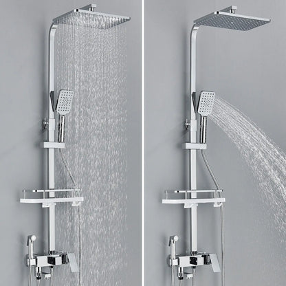 Adjustable Brass Shower System with 4 Functions – RainFlow Luxe Rain Shower Set