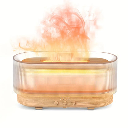 300ml Ultrasonic Essential Oil Diffuser with Flame Effect and LED – 12 Hours Runtime