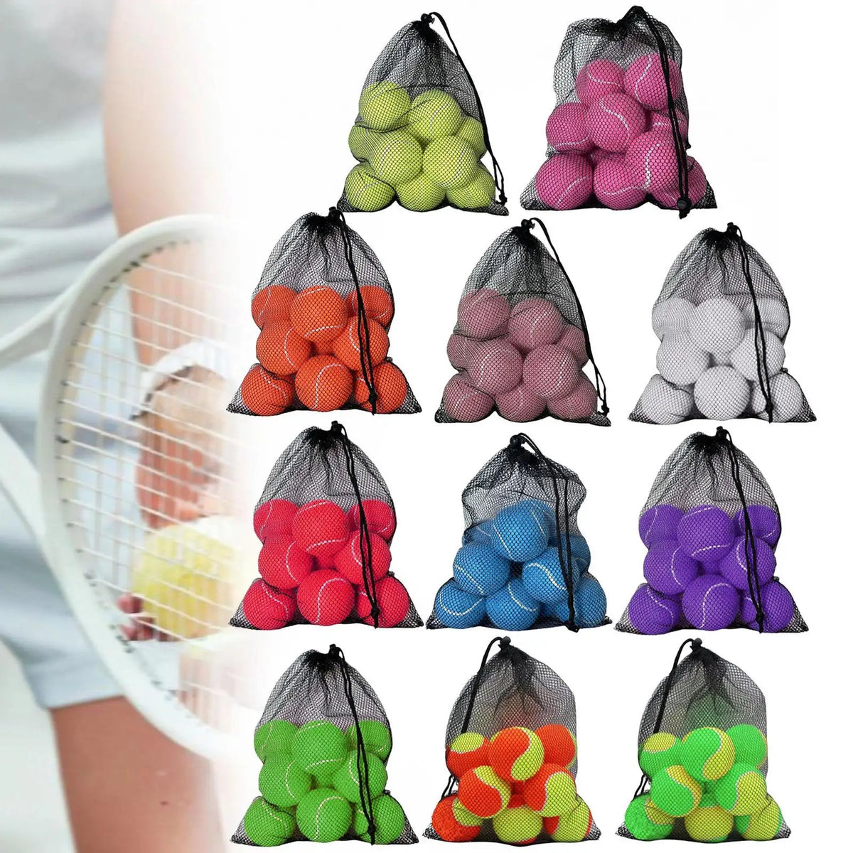 ProServe 12-Pack Tennis Balls – Durable Training Set with Bag