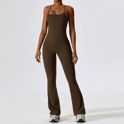 2-Piece Women's Workout Outfit - Breathable Leggings and Sports Bra Set