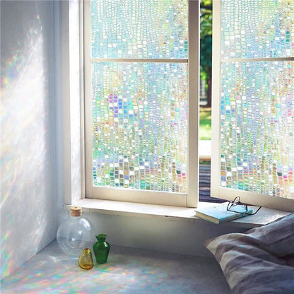 Window Film with 3D Stained Glass Design