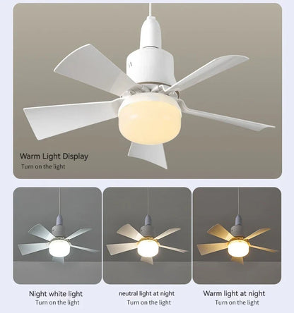 30W Remote-Controlled Ceiling Fan Light - LED Dimming, Quiet Design for Bedroom & Living Room