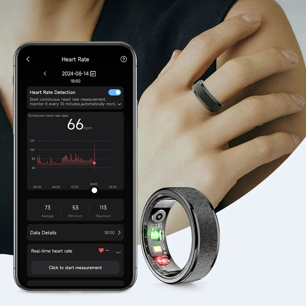 Health Monitoring Smart Ring with Charging Dock | Sleep & Heart Tracker | 5ATM Waterproof | Multiple Sports Modes
