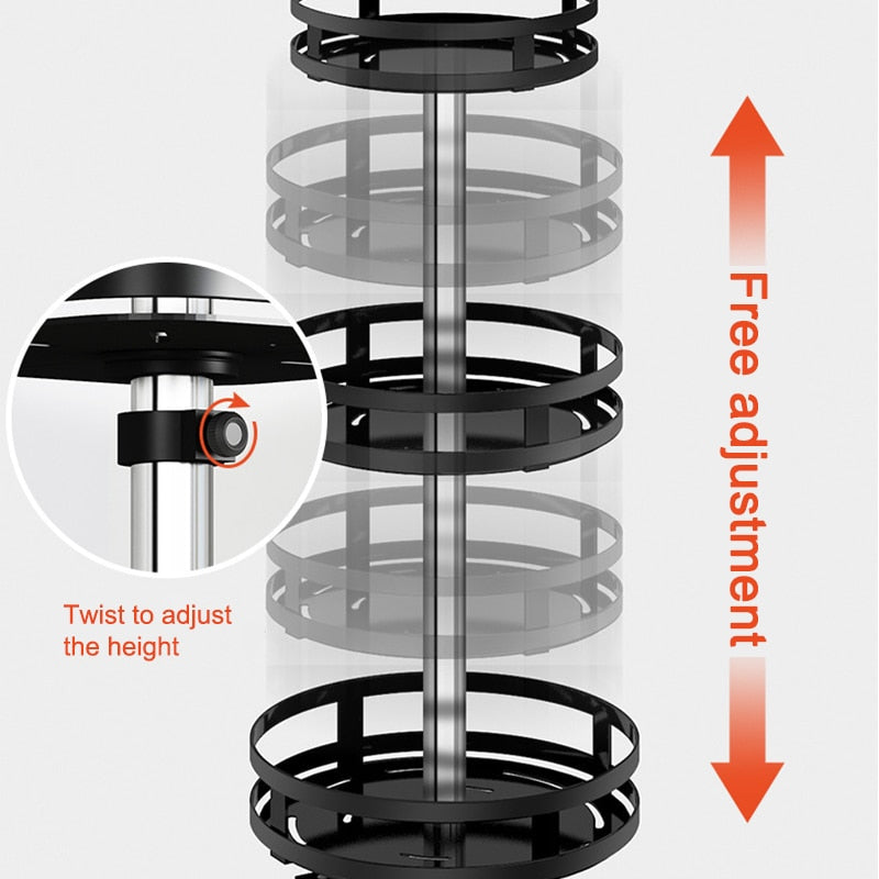 Multifunctional Storage Rack with 360° Rotation