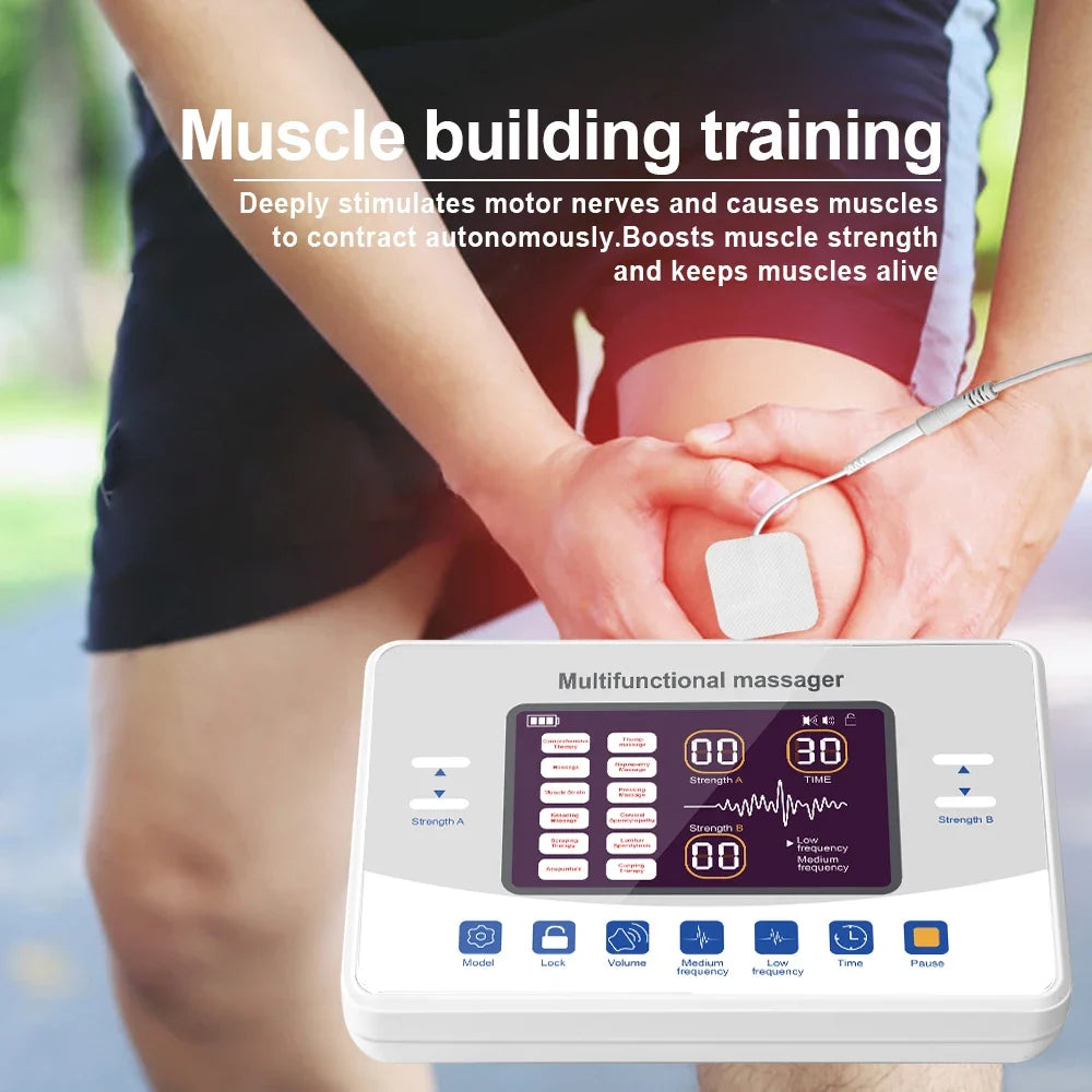 Muscle Stimulator with TENS/EMS, 12 Modes, 30 Intensities, USB-C Rechargeable