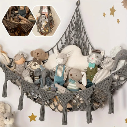 Plush Toy Hammock - Storage Net for Stuffed Animals & Dolls - Space-Saving Organizer & Nursery Decor